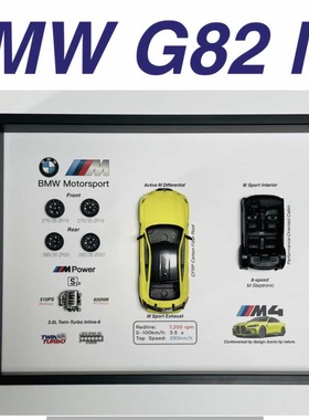 BMW G82 M4立体3D相框车迷装饰框送男友礼物宝马Mpower周边好物