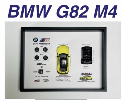 BMW G82 M4立体3D相框车迷装饰框送男友礼物宝马Mpower周边好物