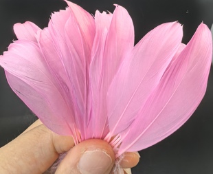 点翠DIY材料上浆中飘鹅毛中小飘工艺粉色仿点翠羽新中式胸针发簪