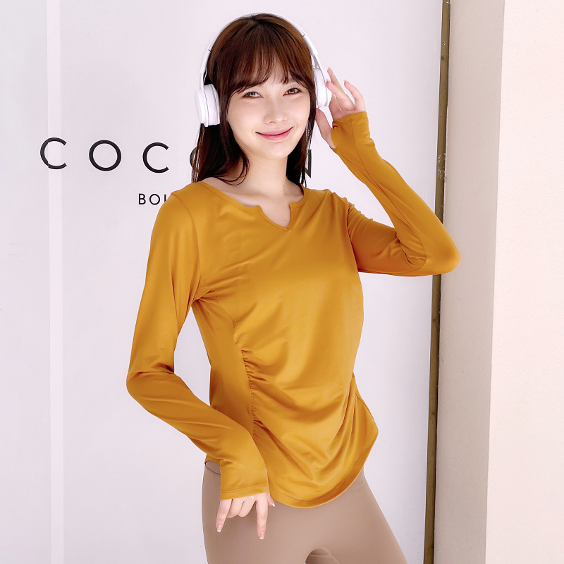 桃花黛瑜伽T恤宽松显瘦2022新款