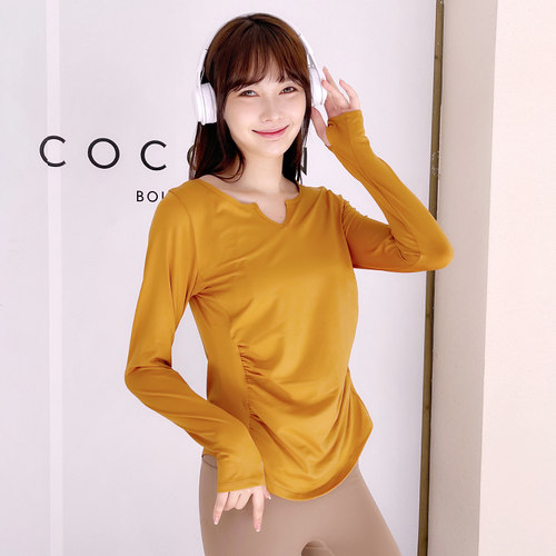 桃花黛瑜伽T恤宽松显瘦2022新款