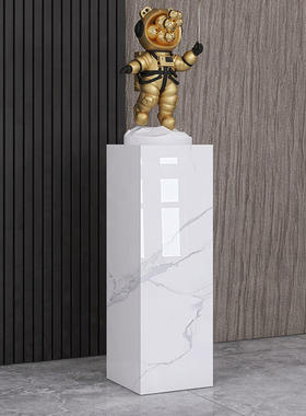 现代落地大理石摆台雕塑底座样板房酒店展厅走廊过道展示台摆件