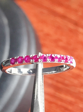 925银戒指手工镶嵌天然红宝石创意银戒指指环