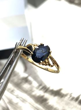 18k金 蓝宝石戒指  宝石戒指 女戒婚戒 爱的象征指环