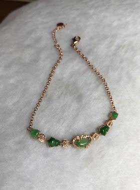 随形宝石戒面翡翠手链定制