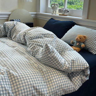 ins全棉单件被套纯棉被罩150x200x230床品单人学生宿舍被单三件套