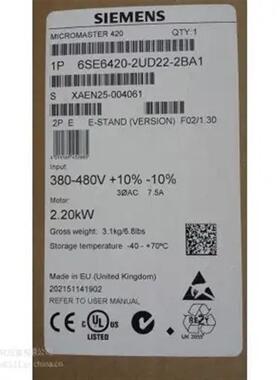 继电器MM420变频器6SE6420-2UC22-2BA1无滤波2.2kW三相交