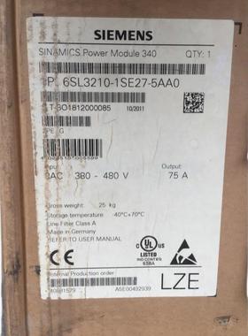 6SL3210-1SE27-5AA037kWS120变频器功率模块PM340