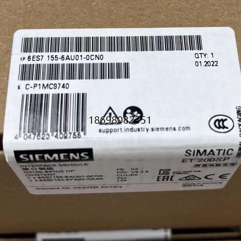 6ES7155-6AA01/6AU01-0BN0西门子ET200SP接口6ES7 155-6AU01-0CN0