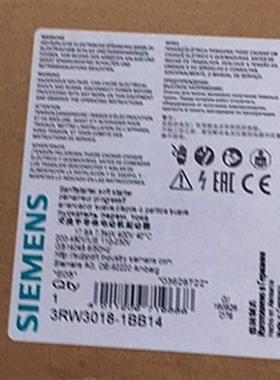 软启动器 3RW3026-1BB04 3RW30261BB04 现货 特价质保一年