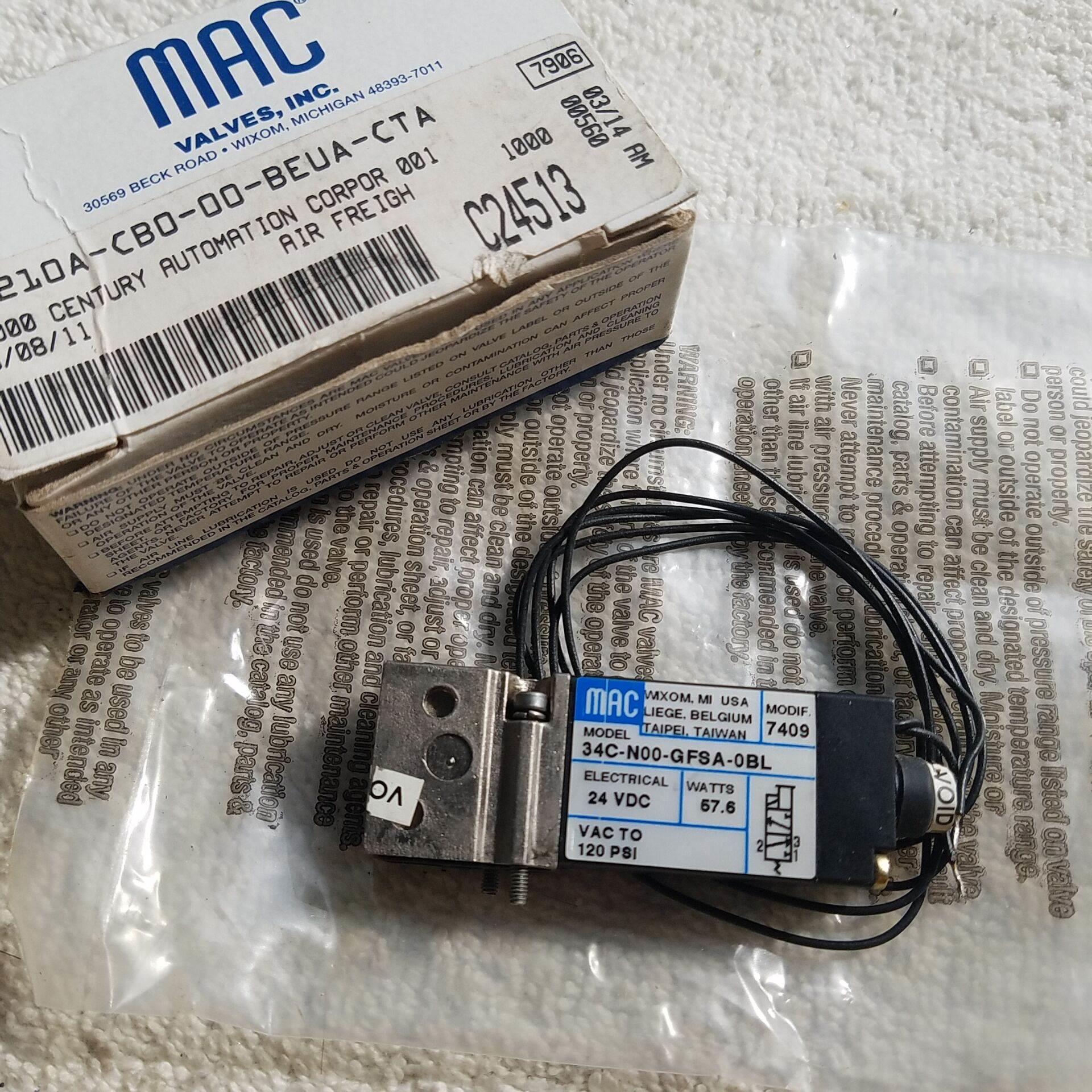 美国MAC电磁阀34C-N00-GFSA-0BL现货议价