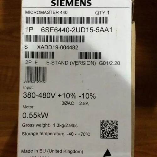 MM420变频器0.75KW 1/3AC200-240V 6SE6440-2UC17-5AA1