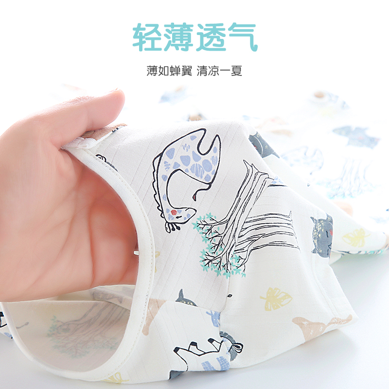 柠檬爬爬新生婴儿儿衣服婴儿纯棉短袖薄款男女宝宝夏装睡衣连体衣