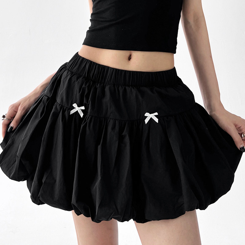 2025夏季新款蝴蝶结花苞裙女超火夏装气质百搭松紧腰显瘦A字短裙,女装/女士精品,半身裙,淘宝优惠券,粉丝福利购,淘宝优惠卷