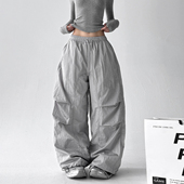 设计感裤 阔腿裤 美式 工装 女春夏装 高个子运动裤 垂感登山裤 子长裤 裤