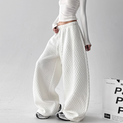 加绒加厚阔腿裤女冬季2025新款