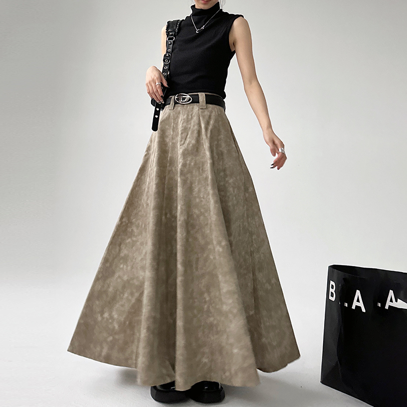 显瘦百褶裙长款大摆A字裙