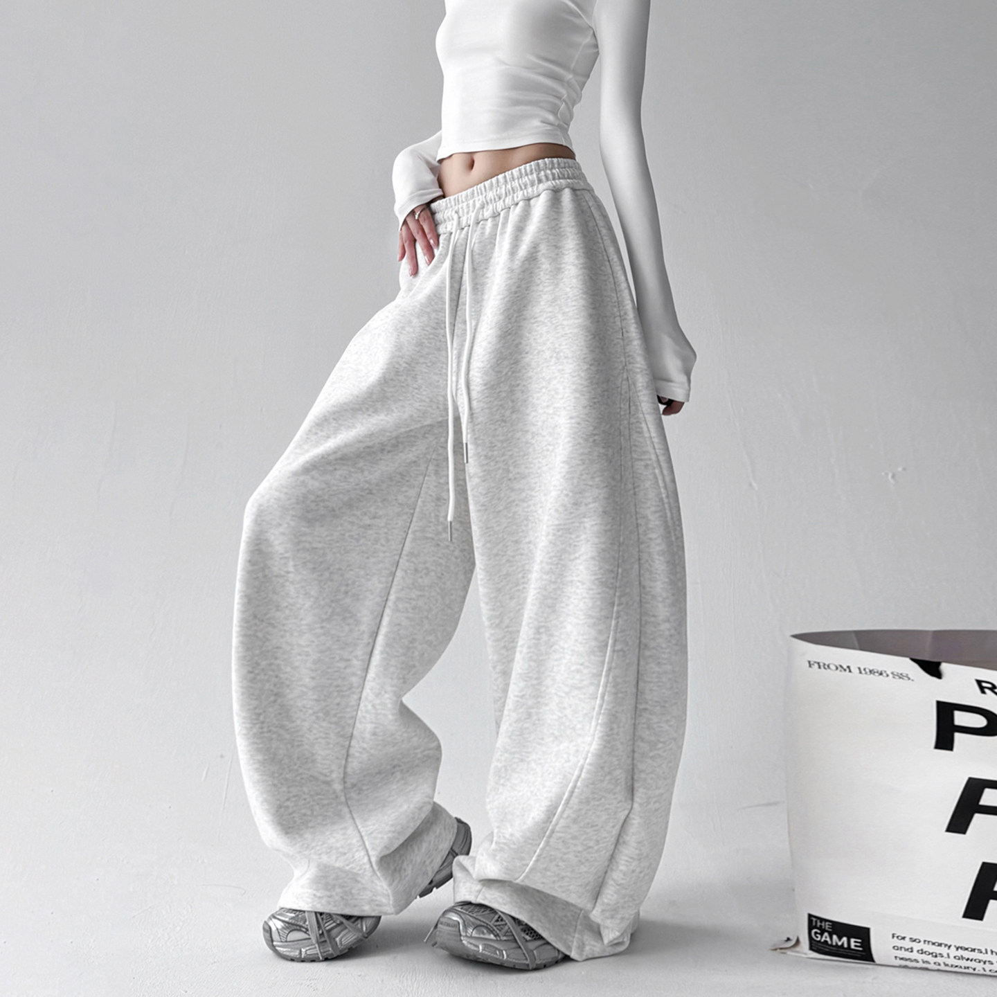 粉色阔腿卫裤女2025新款秋季多巴胺运动垂感休闲裤,女装/女士精品,休闲裤,淘宝优惠券,粉丝福利购,淘宝优惠卷