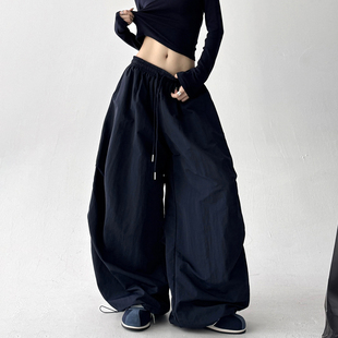 女宽松垂坠感潮流百搭休闲长裤 2025冬季 直筒裤 双层加厚阔腿裤 新款