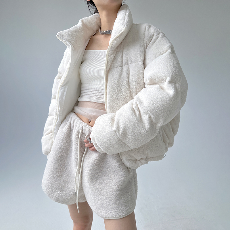 简约立领保暖棉服外套