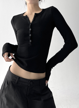 黑色加绒内搭打底衫女秋冬季2025新款高级感韩系t恤修身长袖上衣