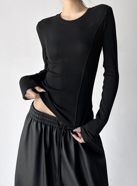 韩版加绒多巴胺风长袖T恤女2025冬季新款修身显瘦德绒打底衫上衣