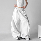 巨好看2026春夏季 女跳舞宽松高个子独特阔腿裤 新款 褶皱弯刀伞兵裤