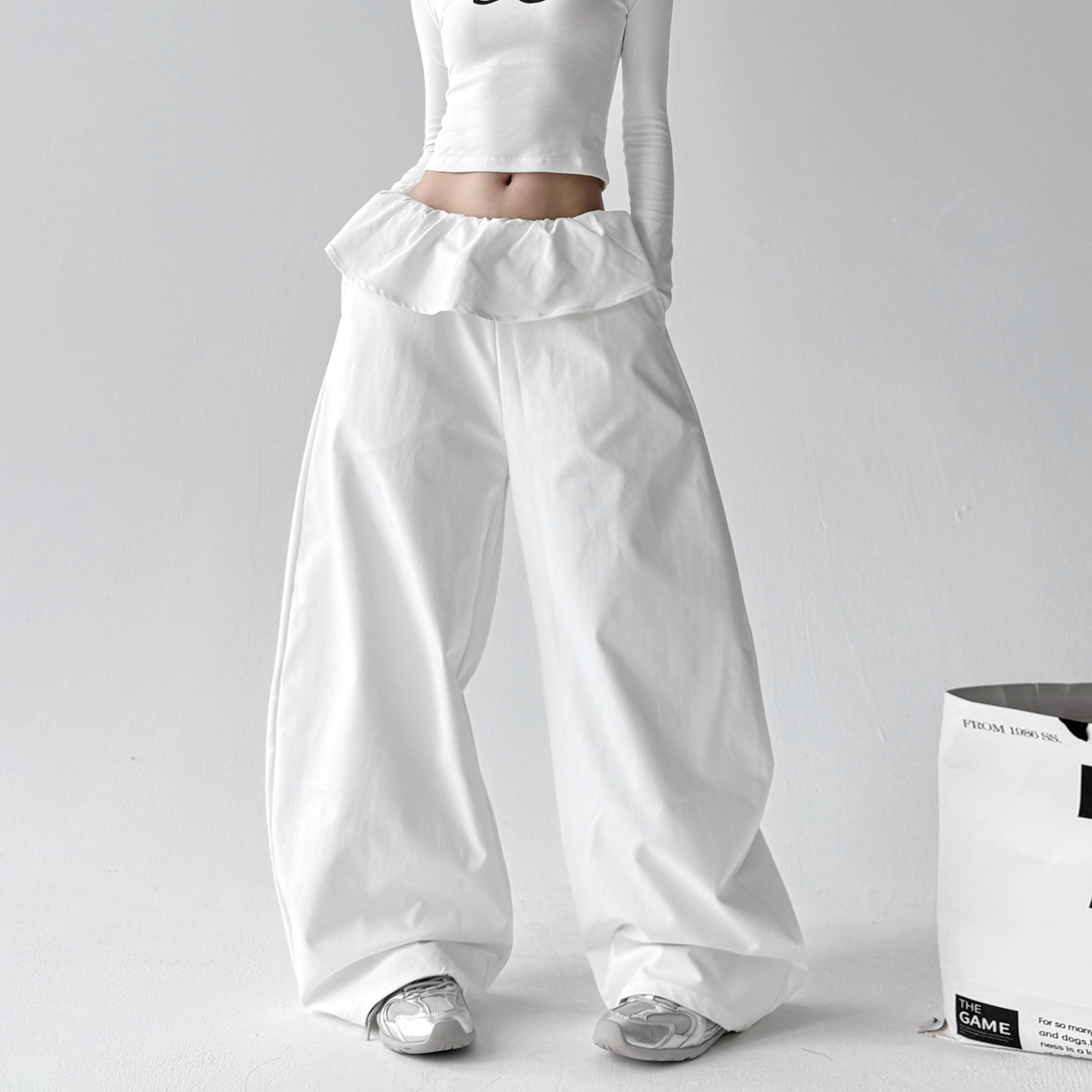 2025秋季新款女装爆款时尚休闲裤女高腰显瘦宽松慵懒风百搭阔腿裤,女装/女士精品,休闲裤,淘宝优惠券,粉丝福利购,淘宝优惠卷