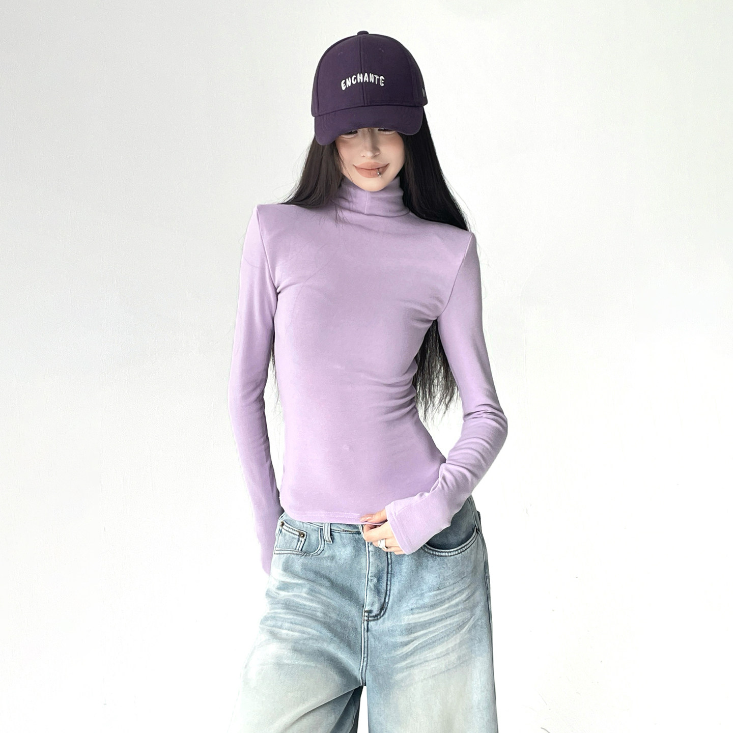 2025纯色基础款冬季长袖T恤女秋冬洋气修身显瘦收腰打底内搭上衣,女装/女士精品,T恤,淘宝优惠券,粉丝福利购,淘宝优惠卷