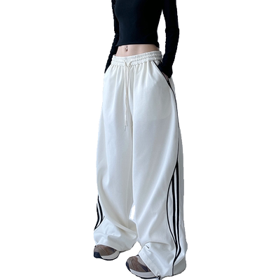 宽松直筒阔腿运动长裤