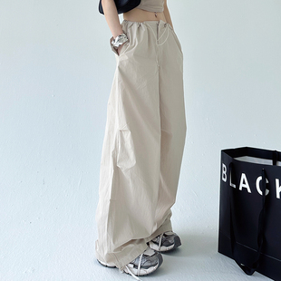 显瘦宽松直筒慵懒夏天阔腿长裤 网红爆款 子 2026新款 女夏季 工装 裤