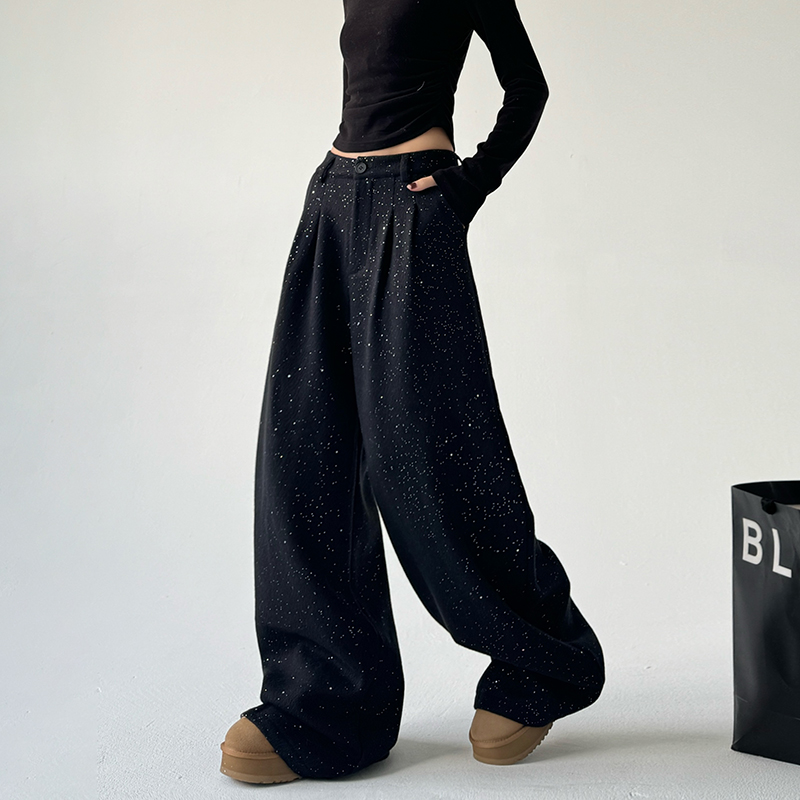 高级感宽松亮闪闪休闲裤