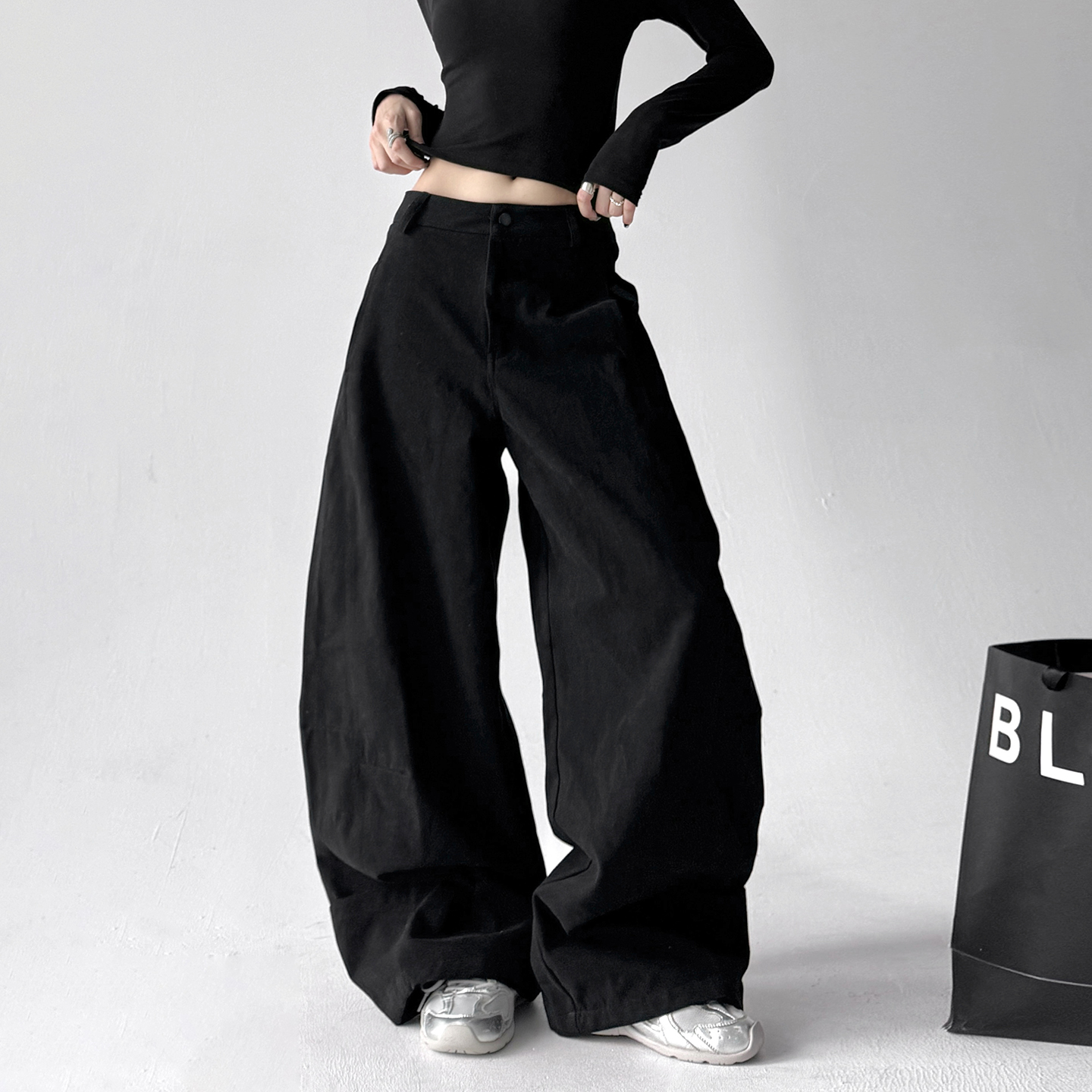 今年流行工装裤女2025秋季新款宽松显瘦超火高个子百搭直筒阔腿裤