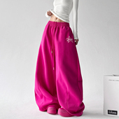 巨好看2025秋冬装 女加厚显瘦高腰束脚宽松学生休闲卫裤 新款 运动裤