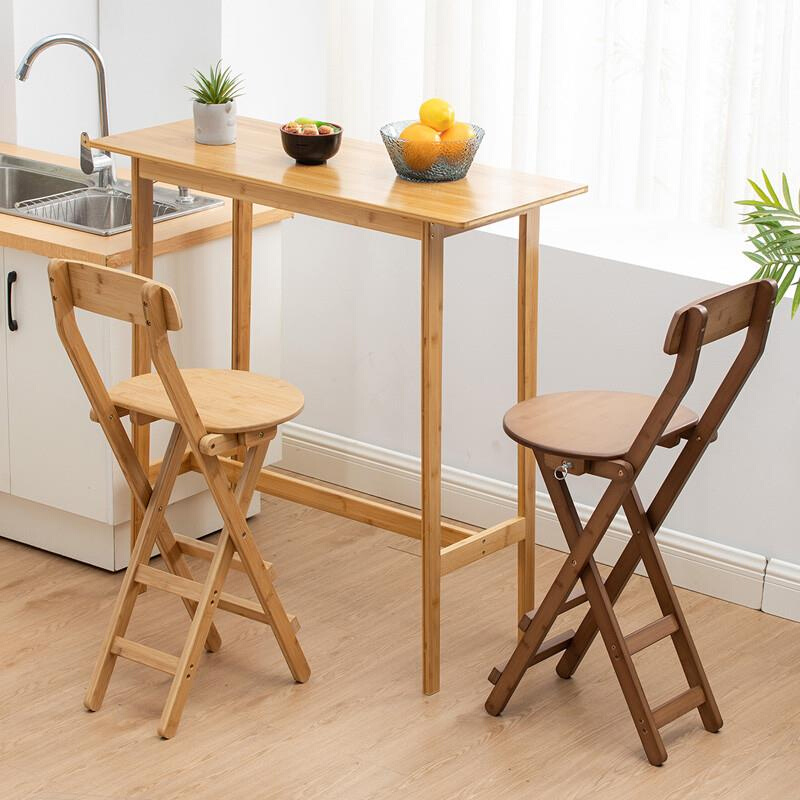 子家用厨房可折叠高凳高脚靠背椅客厅餐椅可携式凳子小板凳新品