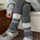 费尔岛灰色袜套堆堆袜子女秋冬季 搭配雪地靴加厚保暖复古堆叠腿套