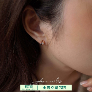 超迷你闪钻小金豆耳夹女无耳洞精致高级日常通勤硅胶耳饰2025新款