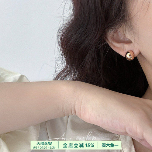 小金豆耳夹无耳洞女百搭通勤简约小众设计高级感硅胶耳饰2025年新