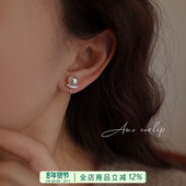 微笑珍珠耳夹无耳洞女简约气质小众高级感轻奢蚊香盘耳饰2025新款