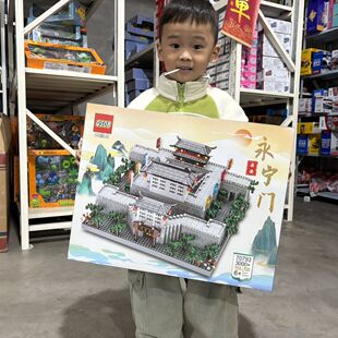 3000+颗粒西安永宁门儿童模型拼装玩具颗粒中国建筑积木益智礼物