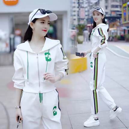 运动服套装女士春秋季2025年新款时髦减龄短款休闲卫衣时尚两件套