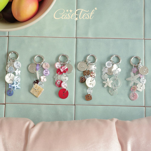 壳试验蓝贝纽扣手指挂绳手机链