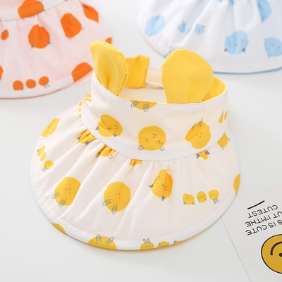 新款遮阳防晒卡通可爱大檐空顶帽