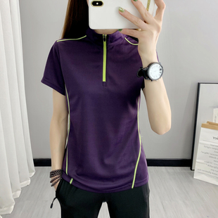 2199女士夏季户外立领速干短袖吸湿排汗速干衣t恤