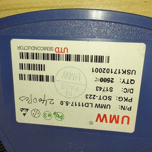 可维修UMW LD1117-5.0，剩2400pcs，120包议价
