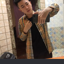 衬衫 修身 复古薄款 男女长袖 秋冬彩虹格子衬衫 外套 网红INS同款 时尚