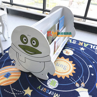 幼儿园早教儿童区角阅读室图书馆企鹅书架书本储物架绘本收纳柜木