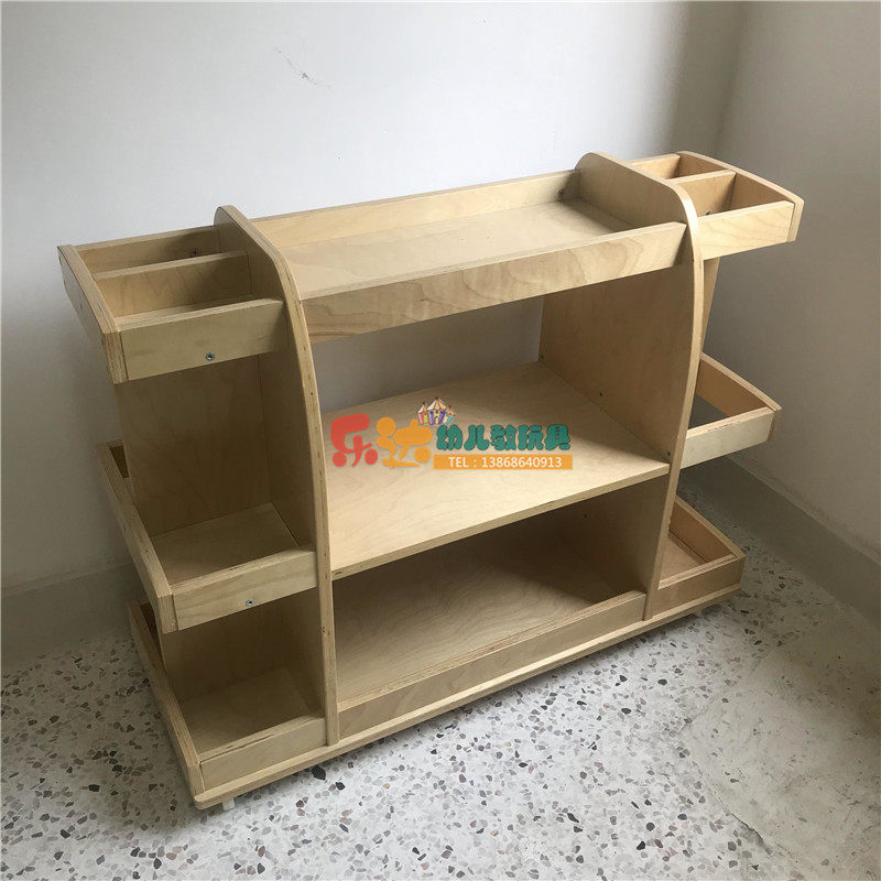 幼儿园儿童美术区角综合柜绘画用具存放柜画画工具实木储物收纳柜