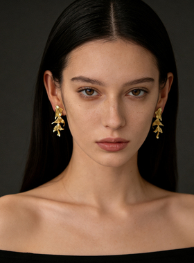 波光粼粼·设计师镀18K鱼尾长款流苏耳环轻奢气质耳钉高级感耳饰