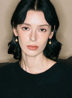 拉丝水滴耳钉女时尚百搭高级感轻奢金属耳环复古时尚ins风耳饰品